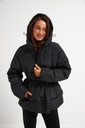 Puffer jacket with belt