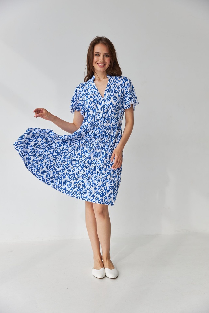 Сукня подовжена двоярусна з V вирізом