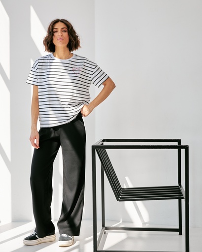 Striped t-shirt with HEART embroidery