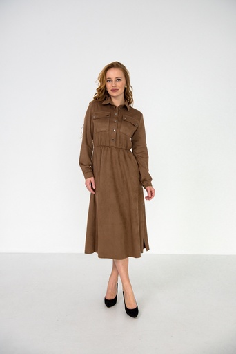 Rochie din piele întoarsă cu capse