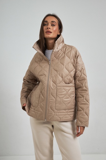 Quilted Jacket with a fastener and a drawstring