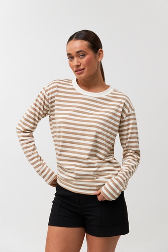 Striped long-sleeve top