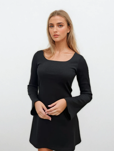 Mini dress with flared sleeves
